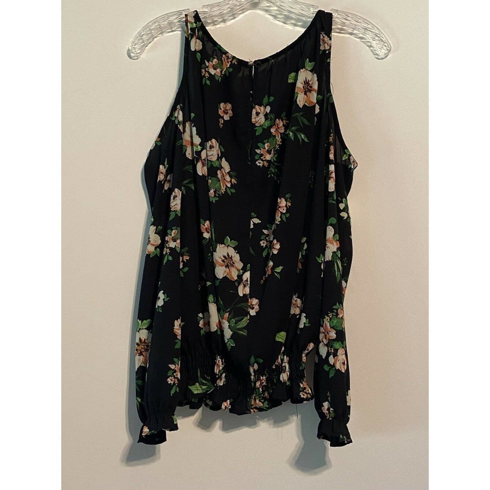 ALLISON Joy Medium Blouse Shirt Blue Floral - Picture 3 of 9